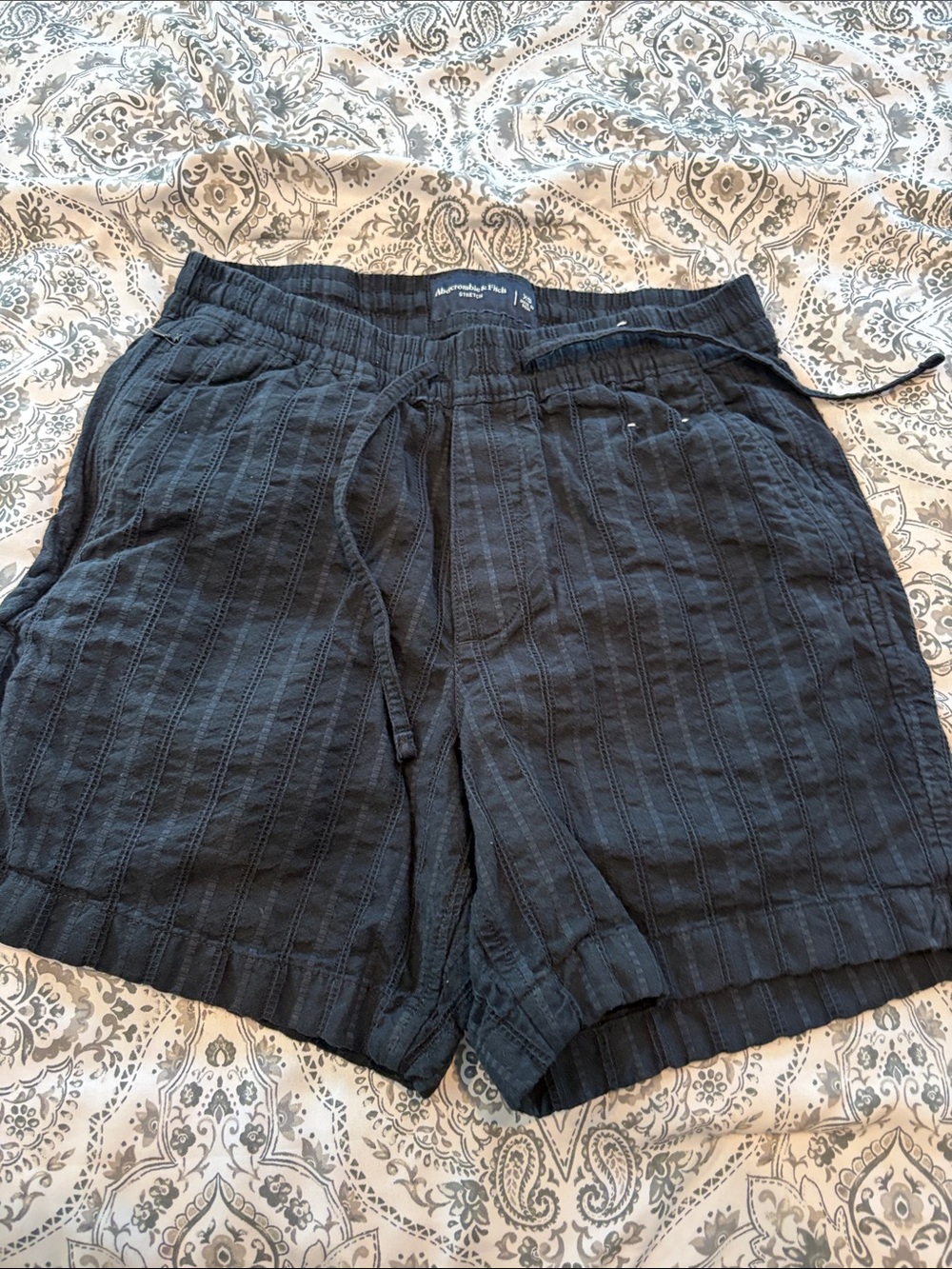Men's Black Casual Drawstring Shorts
